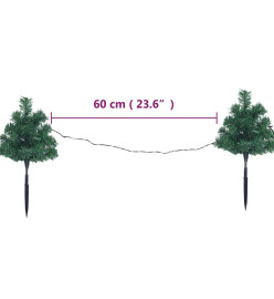 Arbres d'allée de Noël 6 pcs avec LED multicolores 45 cm PVC