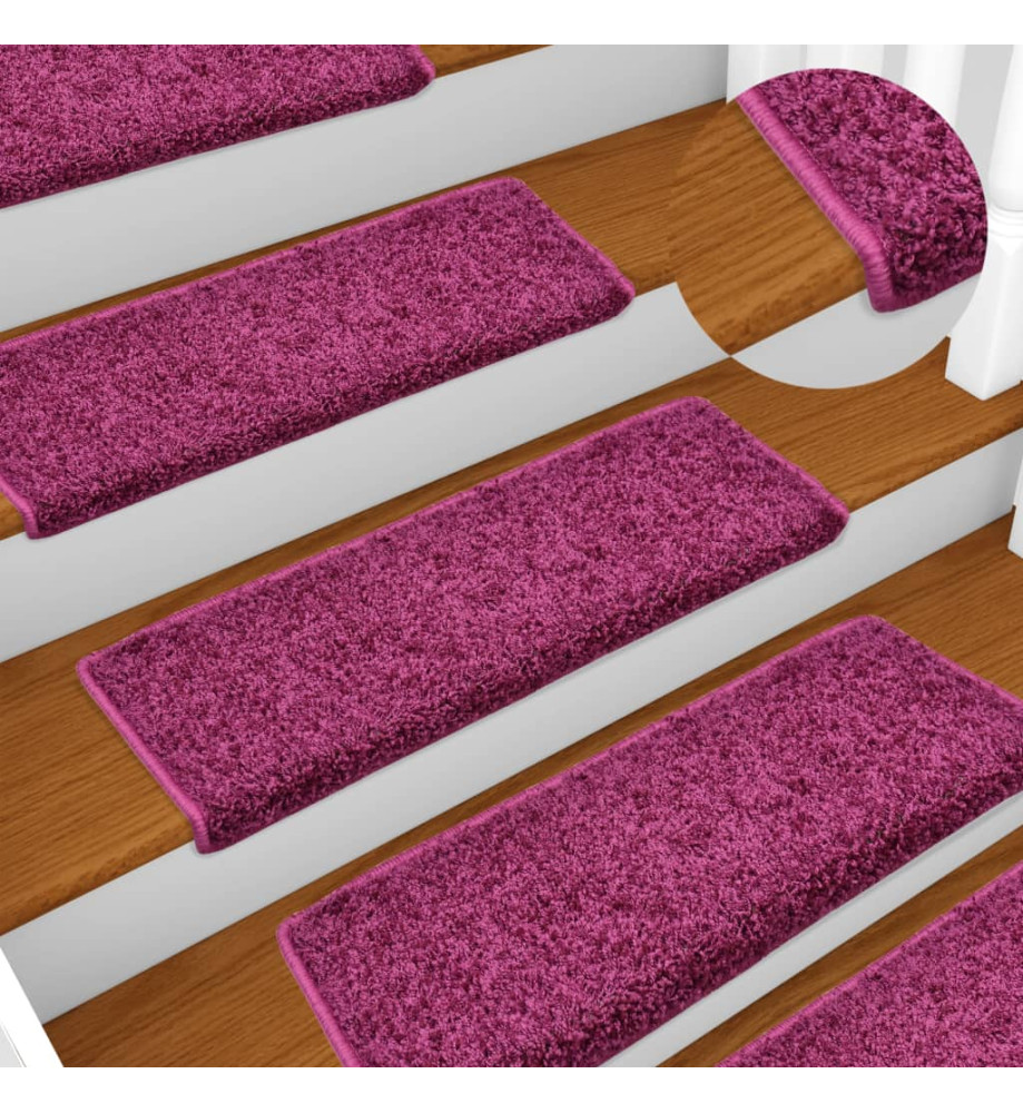 Tapis d'escalier 10 pcs 65x21x4 cm Violet