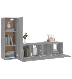 Ensemble de meubles TV 3 pcs Sonoma gris Bois d'ingénierie