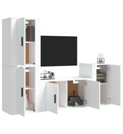 Ensemble de meubles TV 4 pcs Blanc Bois d'ingénierie