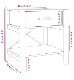 Table de chevet Blanc 42x38x45 cm Bois d’ingénierie