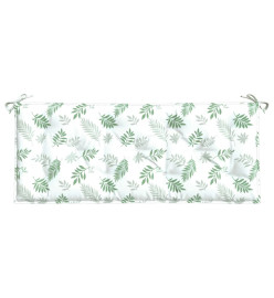 Coussins de banc de jardin lot de 2 motif de feuilles tissu