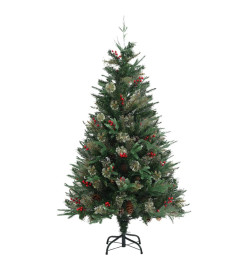 Sapin de Noël avec pommes de pin Vert 150 cm PVC et PE