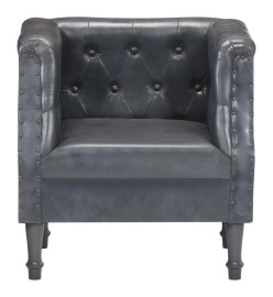 Fauteuil Gris Cuir véritable