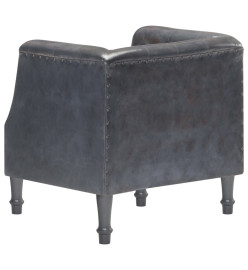 Fauteuil Gris Cuir véritable