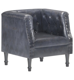 Fauteuil Gris Cuir véritable