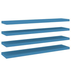 Étagères murales flottantes 4 pcs Bleu 120x23,5x3,8 cm MDF