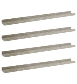 Étagères murales 4 pcs Gris béton 80x9x3 cm