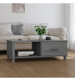 Table basse HAMAR Gris foncé 100x55x35 cm Bois massif de pin