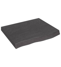 Étagère murale gris foncé 60x50x6 cm bois chêne massif traité