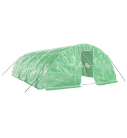 Serre avec cadre en acier vert 40 m² 8x5x2,3 m