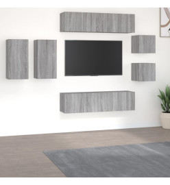 Ensemble de meubles TV 8 pcs Sonoma gris Bois d'ingénierie