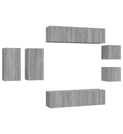 Ensemble de meubles TV 8 pcs Sonoma gris Bois d'ingénierie