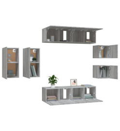 Ensemble de meubles TV 8 pcs Sonoma gris Bois d'ingénierie