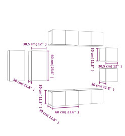 Ensemble de meubles TV 8 pcs Sonoma gris Bois d'ingénierie