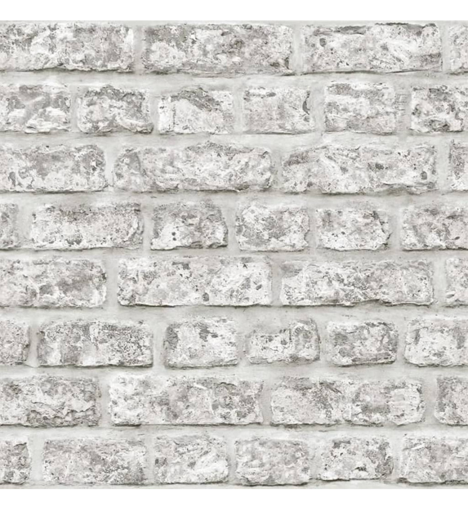 Topchic Papier peint Brick Wall Gris foncé