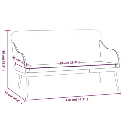 Banc Gris 110x76x80 cm Similicuir