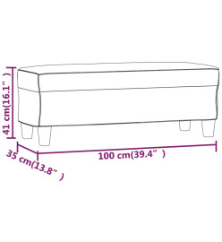 Banc Gris 100x35x41 cm Similicuir