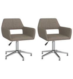 Chaises pivotantes à manger lot de 2 taupe tissu