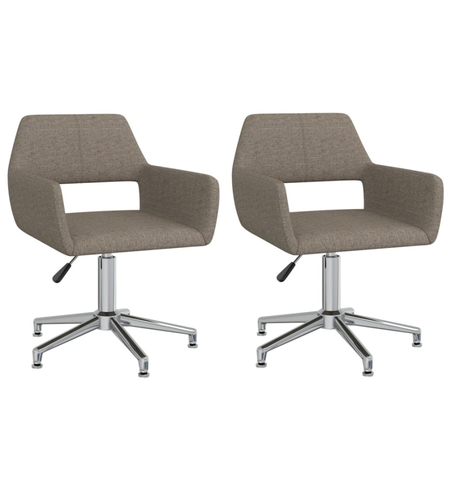 Chaises pivotantes à manger lot de 2 taupe tissu