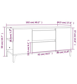 Meuble TV Chêne marron 102x44,5x50 cm Bois d'ingénierie