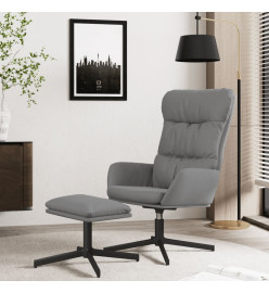 Chaise de relaxation et repose-pied Gris anthracite Similicuir