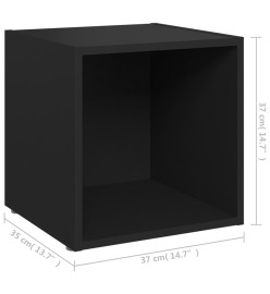 Meubles TV 4 pcs Noir 37x35x37 cm Aggloméré