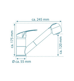 SCHÜTTE Mitigeur d'évier avec jet rétractable DIZIANI chrome