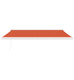 Auvent rétractable orange et marron 4,5x3 m tissu et aluminium