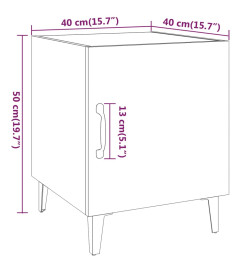 Tables de chevet 2 pcs Noir Bois d'ingénierie