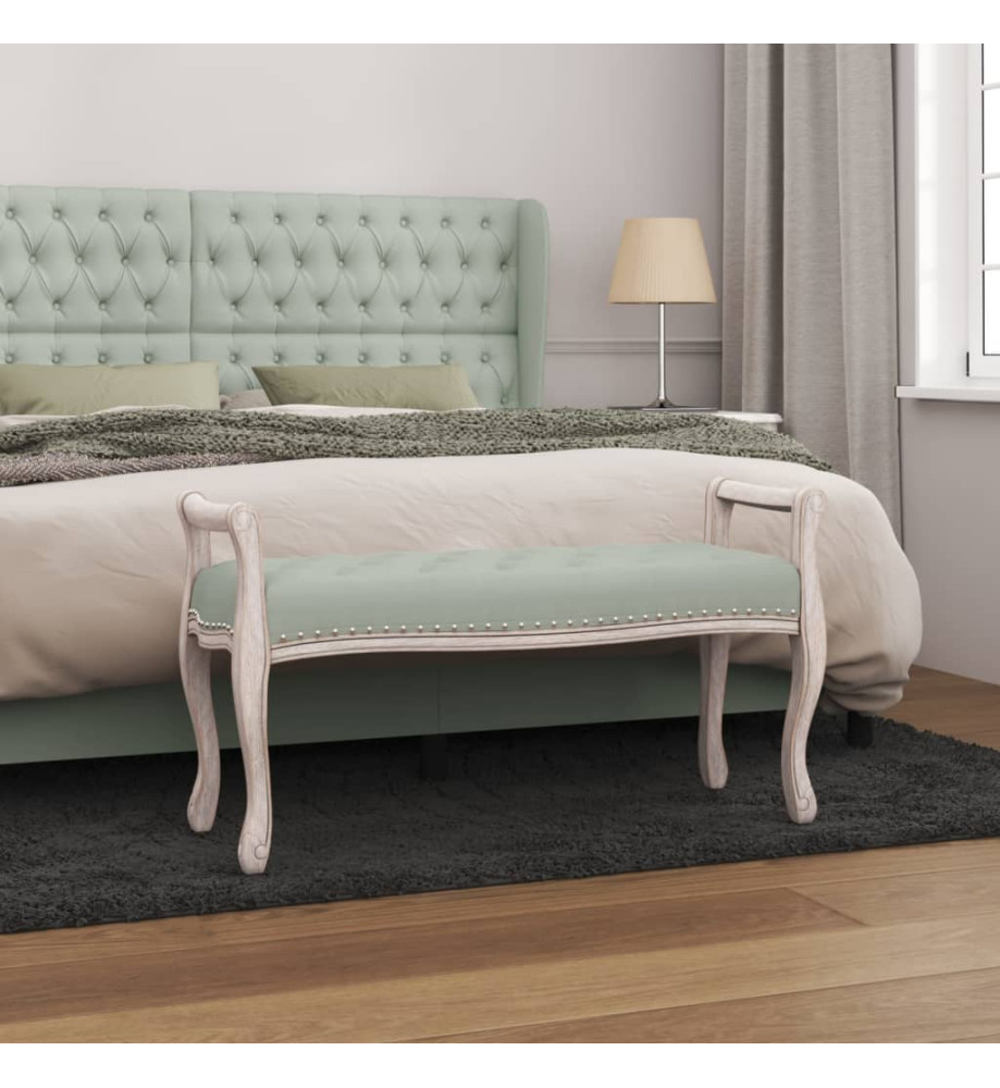 Banc Gris clair 110x45x60 cm Velours