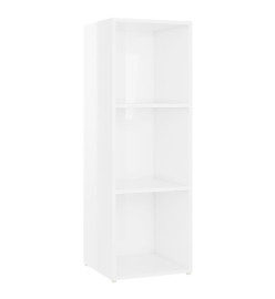 Meubles TV 3 pcs Blanc brillant 107x35x37 cm Aggloméré