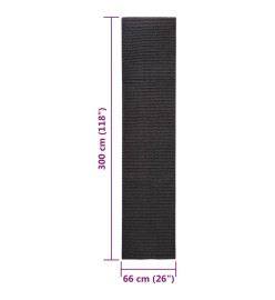 Tapis Sisal naturel 66x300 cm Noir