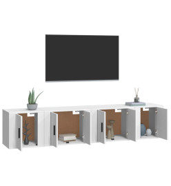 Ensemble de meubles TV 4 pcs Blanc Bois d'ingénierie