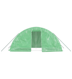 Serre avec cadre en acier vert 10 m² 5x2x2,3 m