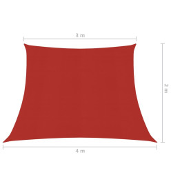 Voile d'ombrage 160 g/m² Rouge 3/4x2 m PEHD