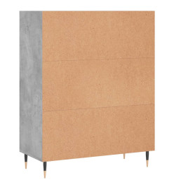 Bibliothèque gris béton 69,5x32,5x90 cm bois d'ingénierie