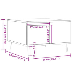 Table basse blanc 55x55x36,5 cm bois d'ingénierie