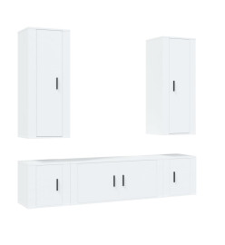 Ensemble de meubles TV 5 pcs Blanc Bois d'ingénierie