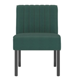 Fauteuil sans accoudoirs vert foncé velours