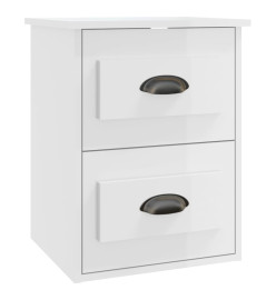 Tables de chevet murales 2 pcs blanc brillant 41,5x36x53 cm