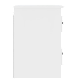 Tables de chevet murales 2 pcs blanc brillant 41,5x36x53 cm