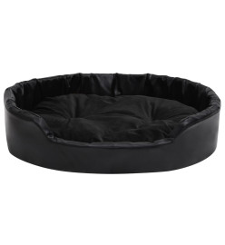 Lit pour chiens Noir 90x79x20 cm Peluche et similicuir