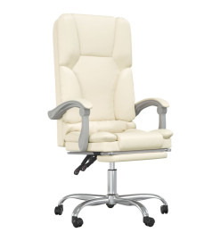 Fauteuil de massage inclinable de bureau Crème Similicuir