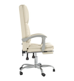 Fauteuil de massage inclinable de bureau Crème Similicuir