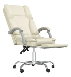 Fauteuil de massage inclinable de bureau Crème Similicuir