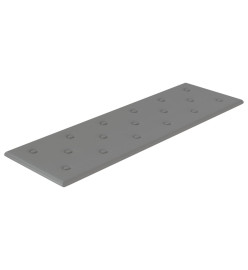 Panneaux muraux 12 pcs Gris 90x30 cm Similicuir 3,24 m²