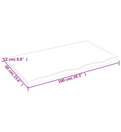 Étagère murale marron clair 100x60x2cm bois chêne massif traité