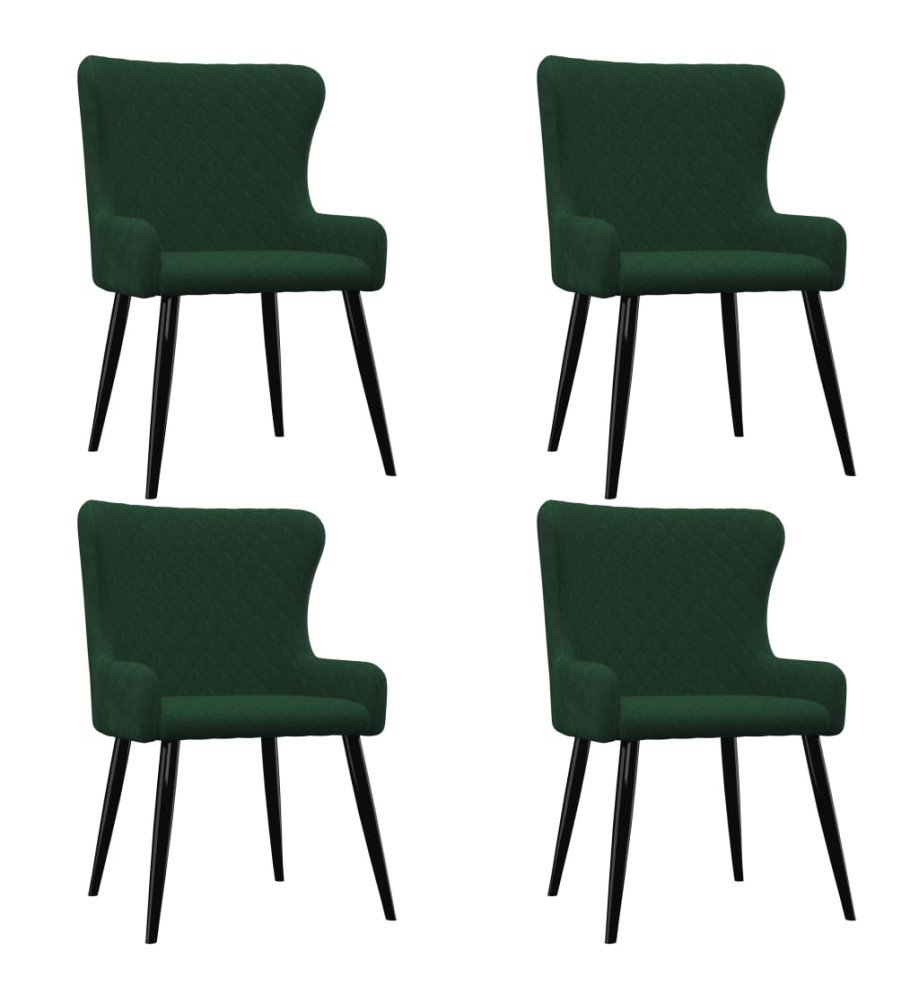 Chaises à manger lot de 4 vert velours