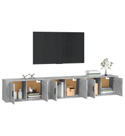 Meubles TV muraux 3 pcs gris béton 80x34,5x40 cm